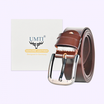 UMTI® Gürtel Herren Ledergürtel aus Büffelleder für Männer 25- (33A) Jeans Echtleder 35mm breit kürzbar Neu
